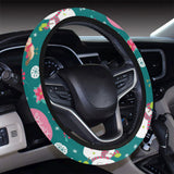 Snowman bird decorative elements christmas pattern Car Steering Wheel Cover