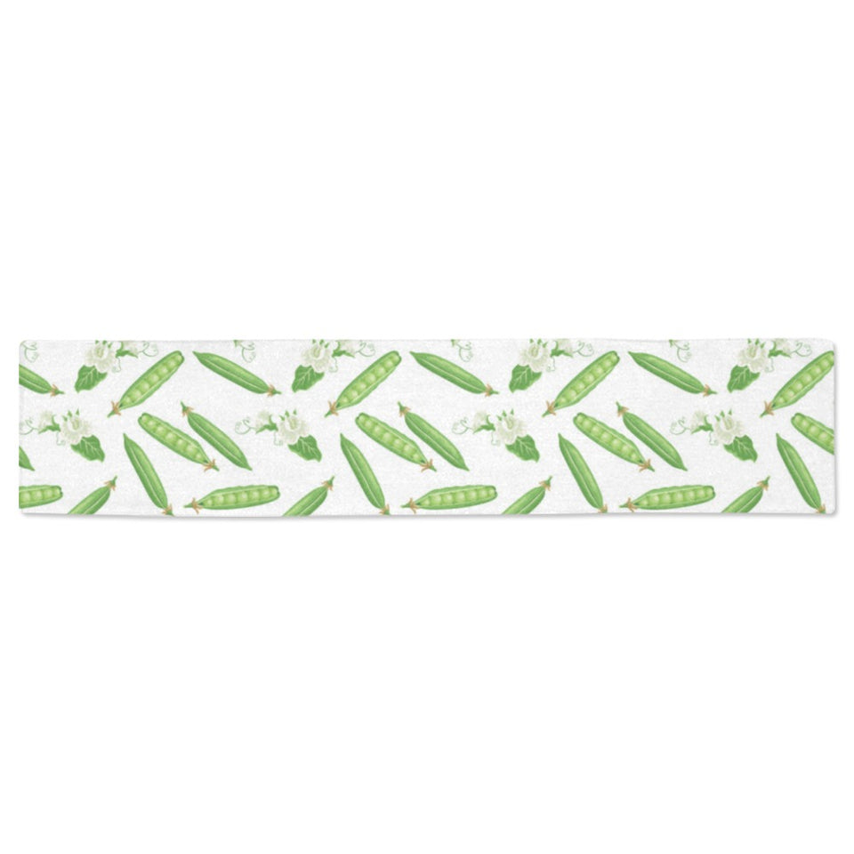 Green Peas Pattern Print Design 04 Table Runner