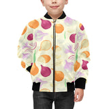Onion garlic white red pattern Kids' Boys' Girls' Bomber Jacket