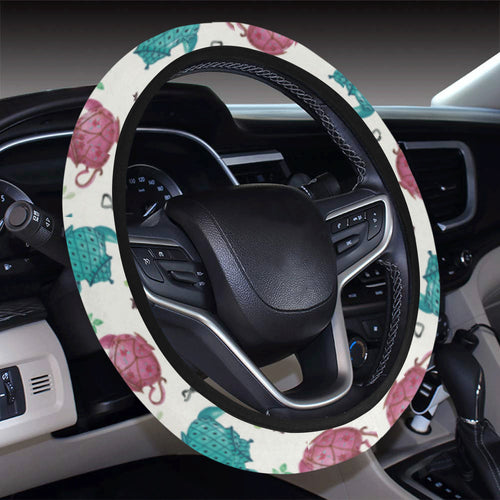 Tea pots Pattern Print Design 05 Car Steering Wheel Cover