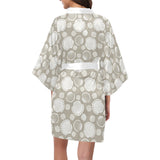 Scallop shell pattern Women's Short Kimono Robe