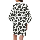Cow skin pattern Women's Short Kimono Robe