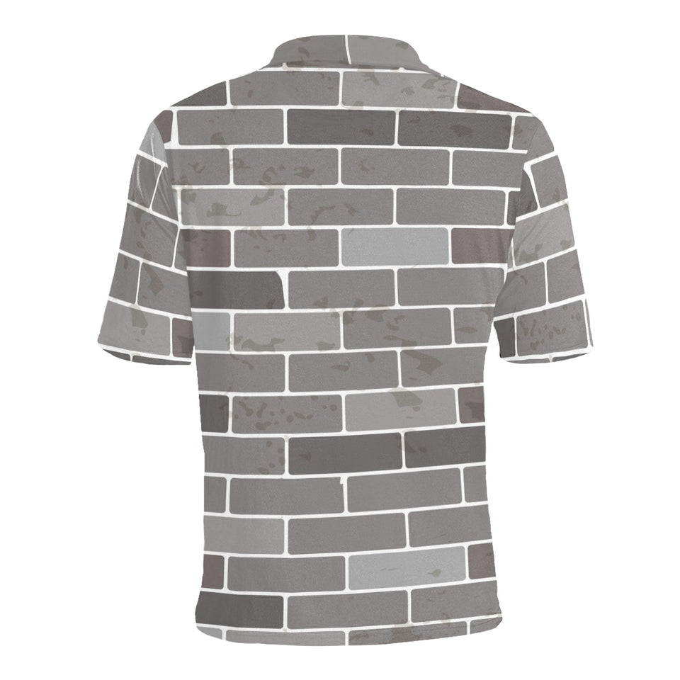 Brick Printed Pattern Print Design 05 Men's All Over Print Polo Shirt