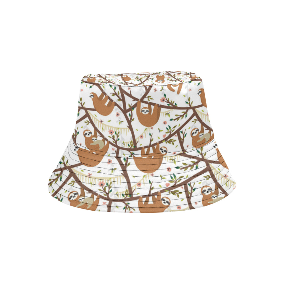 Sloths hanging on the tree pattern Unisex Bucket Hat