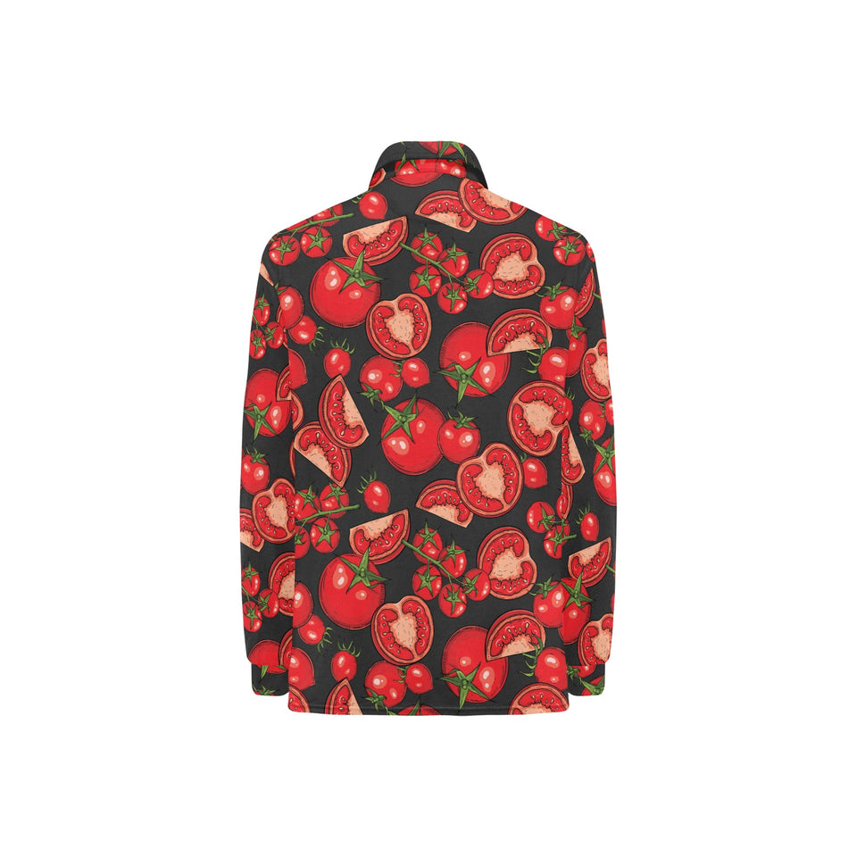 Tomato black background Women's Long Sleeve Polo Shirt