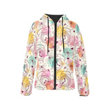 Clock butterfly pattern Women's Padded Hooded Jacket
