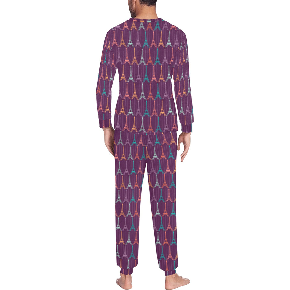 Eiffel Tower Pattern Print Design 05 Men's All Over Print Pajama