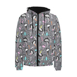 Ostrich Pattern Print Design 01 Men's Padded Hooded Jacket