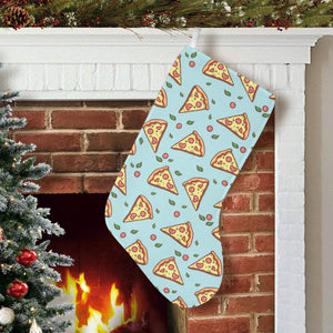 Hand drawn pizza blue background Christmas Stocking