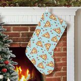 Hand drawn pizza blue background Christmas Stocking