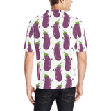 Eggplant Pattern Print Design 01 Men's All Over Print Polo Shirt