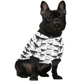 Black whale pattern All Over Print Pet Dog Round Neck Fuzzy Shirt