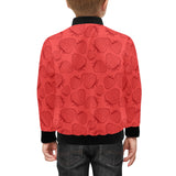 strawberry pattern red background Kids' Boys' Girls' Bomber Jacket