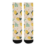 lemon flower leave pattern Crew Socks