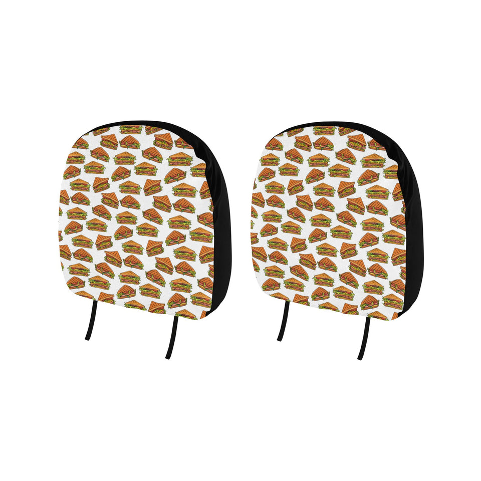 Sandwich Pattern Print Design 02 Car Headrest Cover