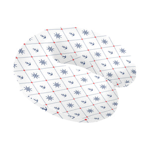 Anchor rudder nautical design pattern U-Shaped Travel Neck Pillow
