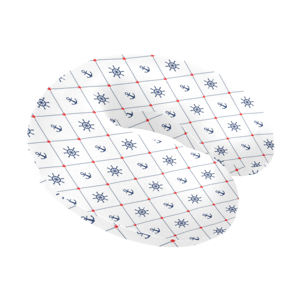 Anchor rudder nautical design pattern U-Shaped Travel Neck Pillow
