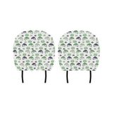 Chameleon lizard succulent plant pattern Car Headrest Cover