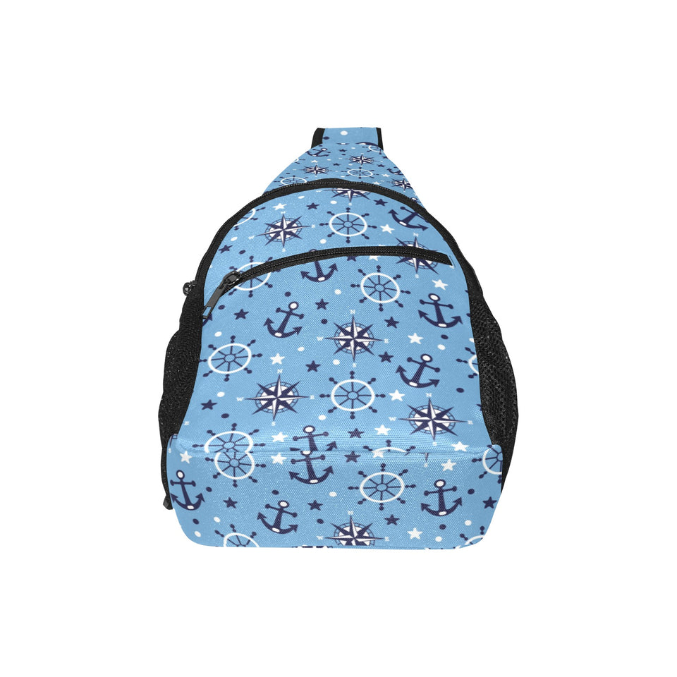 Anchors rudder compass star nautical pattern All Over Print Chest Bag