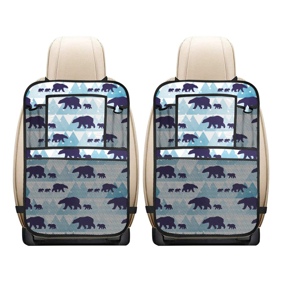 polar bear winter snow pattern Car Seat Back Organizer