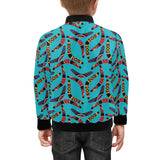 Boomerang Australian aboriginal ornament blue back Kids' Boys' Girls' Bomber Jacket