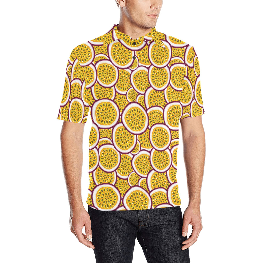Passion fruits slice pattern Men's All Over Print Polo Shirt