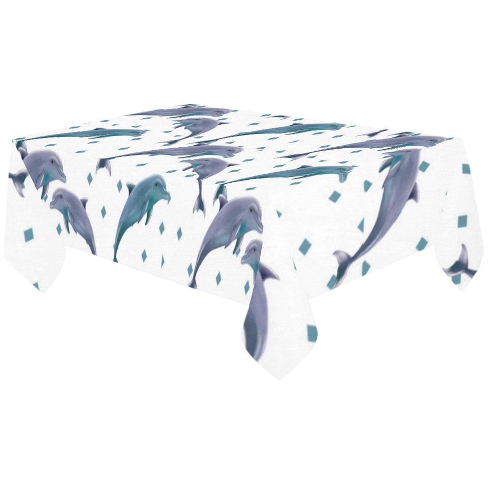 Dolphins pattern dotted background Tablecloth