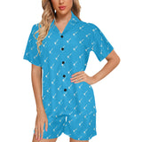 Darts Pattern Print Design 05 Women's V-Neck Short Pajama Set