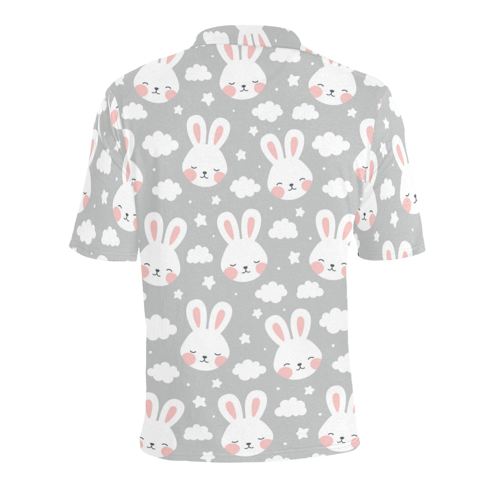 Rabbit cloud Pattern Men's All Over Print Polo Shirt
