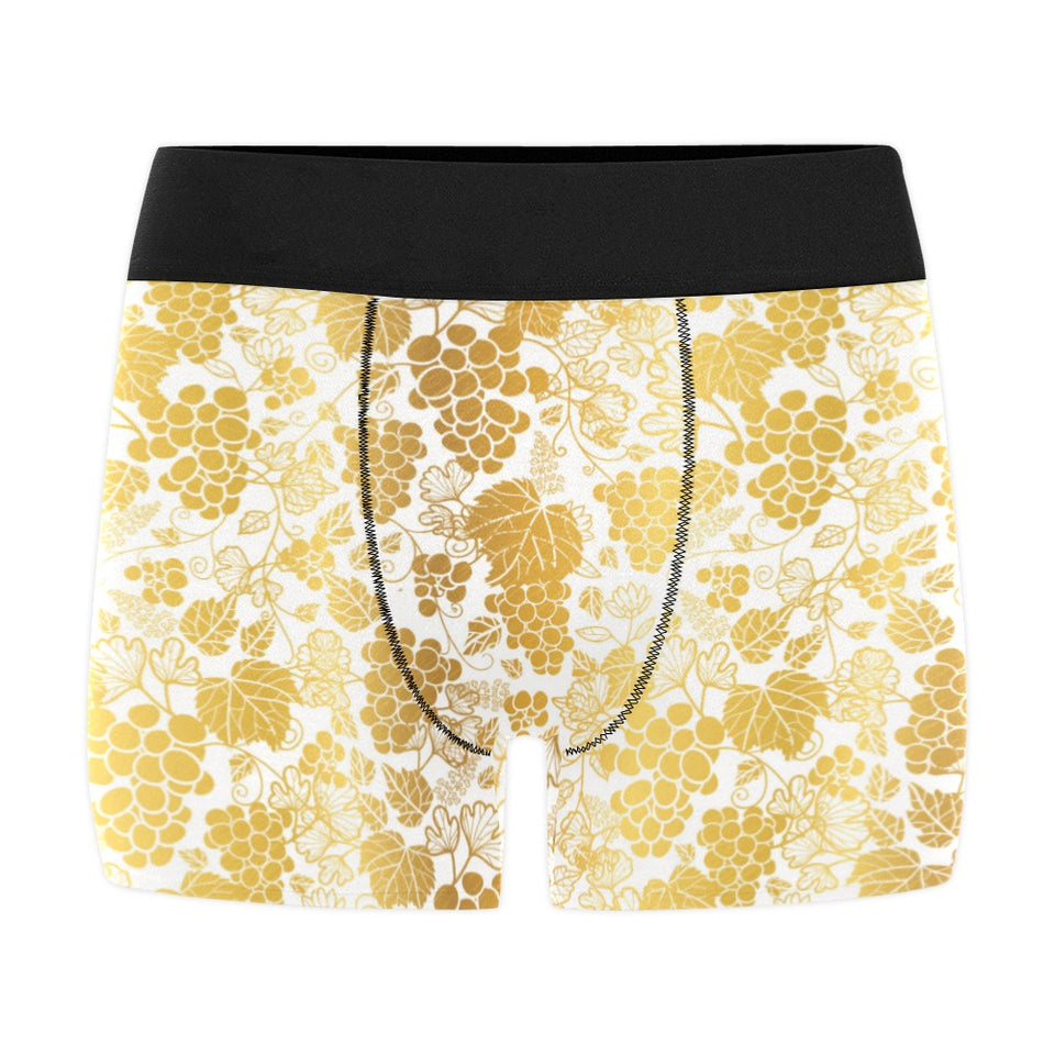 Gold grape pattern Men's All Over Print Boxer Briefs Men's Underwear