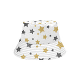 hand drawn gold black star pattern Unisex Bucket Hat