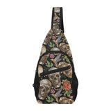 Skull rose humming bird flower pattern All Over Print Chest Bag