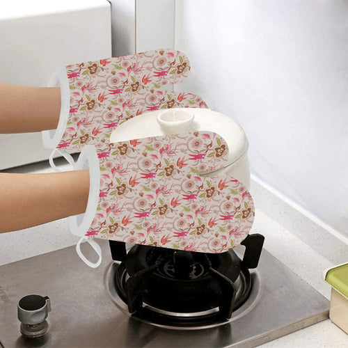 Swallow Pattern Print Design 01 Heat Resistant Oven Mitts