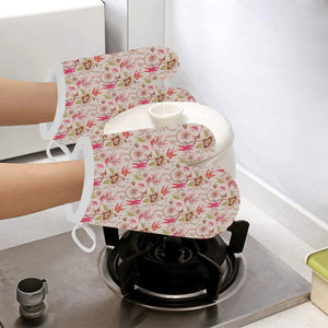 Swallow Pattern Print Design 01 Heat Resistant Oven Mitts