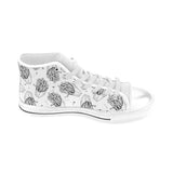 Hand drawn french fries pattern Men's High Top Canvas Shoes White