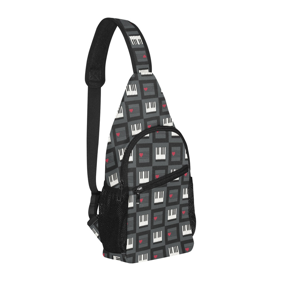 Piano Pattern Print Design 05 All Over Print Chest Bag