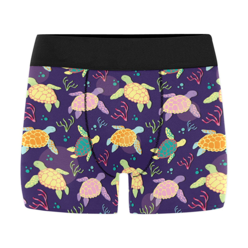 Colorful sea turtle pattern Men's All Over Print Boxer Briefs Men's Underwear