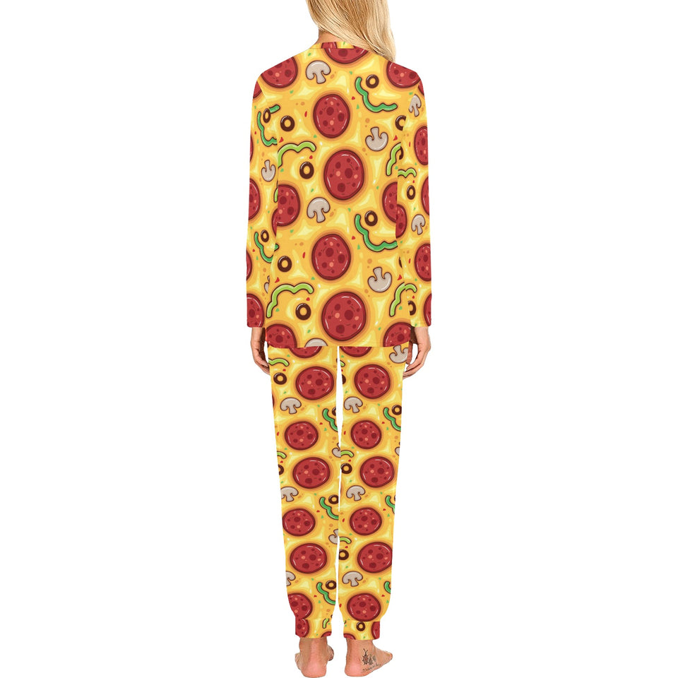 Pizza texture pattern Women's All Over Print Pajama Set