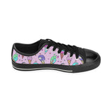 Cute ice cream cone animal pattern Men's Low Top Canvas Shoes Black