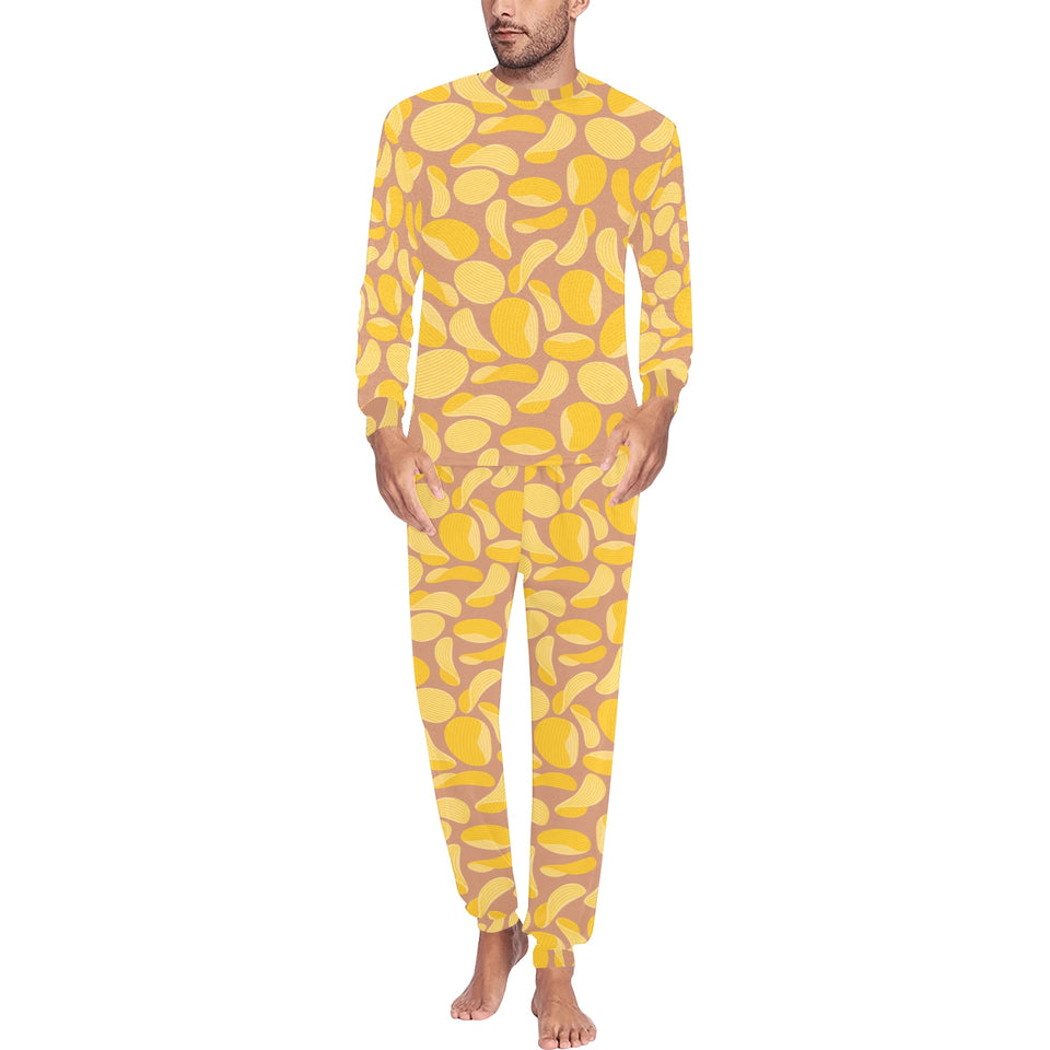 Potato Chips Pattern Print Design 01 Men's All Over Print Pajama