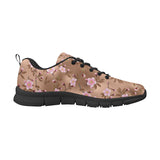 Pink sakura cherry blossom drak brown background Men's Sneaker Shoes