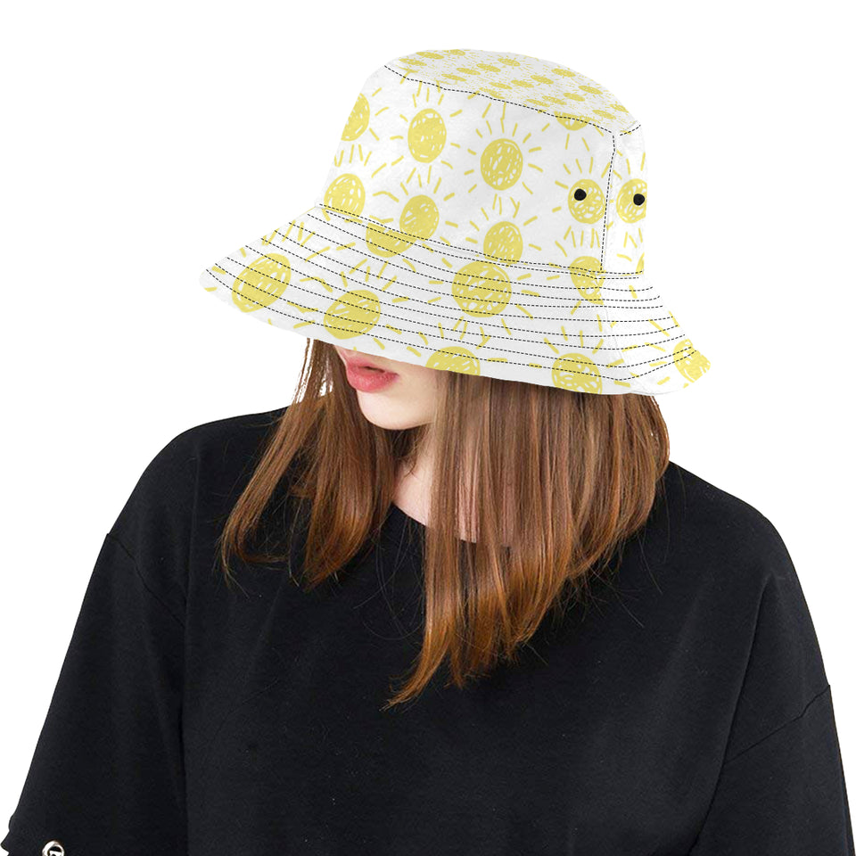 hand drawn sun pattern Unisex Bucket Hat