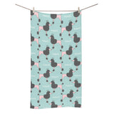 poodle dog green background Bath Towel