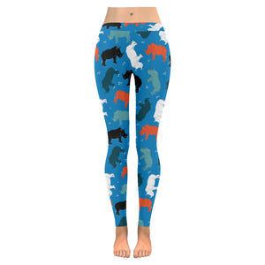 Colorful rhino pattern Women's Legging Fulfilled In US