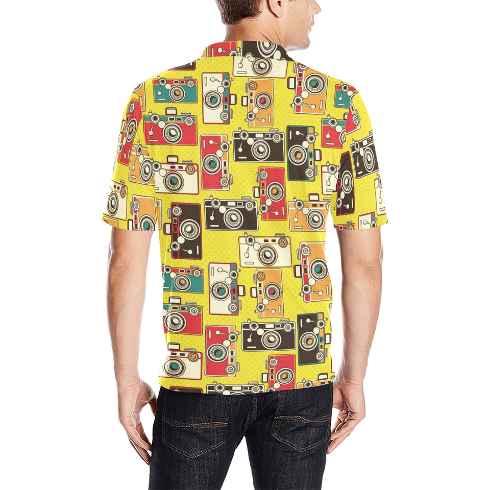 Camera Pattern Print Design 02 Men's All Over Print Polo Shirt
