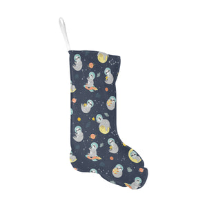 Cute sloth astronaut star planet rocket pattern Christmas Stocking