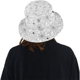 Spider web cobweb pattern white background Unisex Bucket Hat