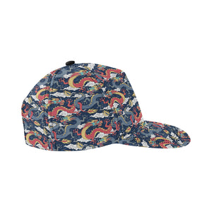 Blue red dragon cloud pattern All Over Print Snapback Cap