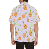 cute onions smiling faces purple background Men's All Over Print Hawaiian Shirt