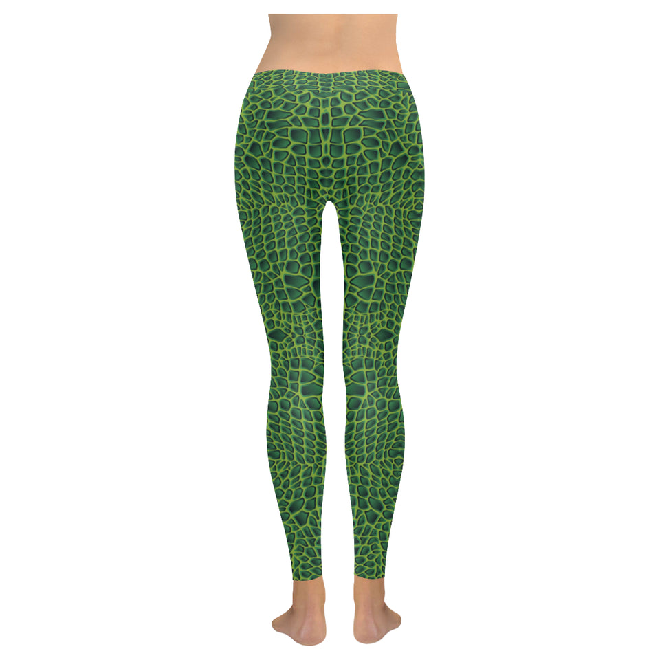 Crocodile Skin Printed Women's Legging Fulfilled In US
